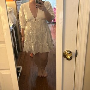 White Puff Sleeve Dress